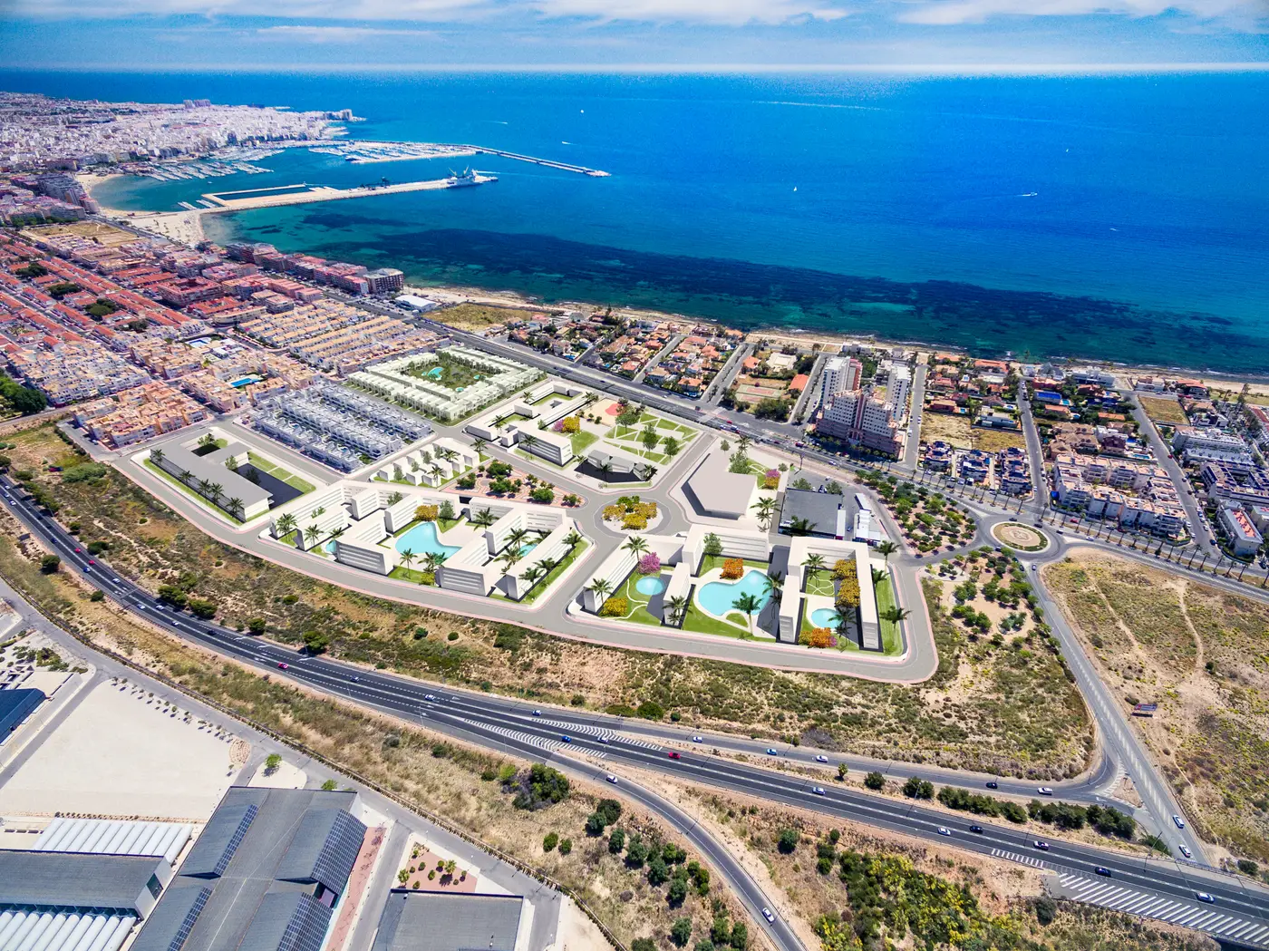 Torrevieja – Moderne leiligheter med fantastisk beliggenhet ved stranden. Stor fellesområde med tre bassenger – 5 ledige leilligheter